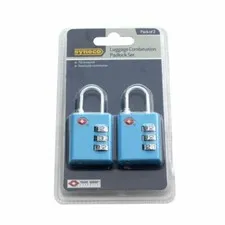 Syneco Luggage Combination Padlock Set - 2 Pack