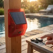 129dB Solar Security Alarm with Remote & USB Charging – Protect Your Property