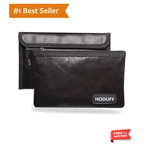 Small Fireproof Bag, 5 x 8 inches Non-Itchy Fireproof Money Cash Bag, Bank Se...