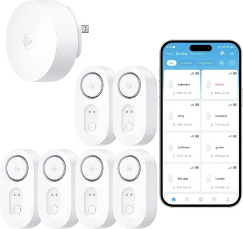Smart Water Leak Detector Long Range WiFi Sensor 1804 ft with App Alerts and