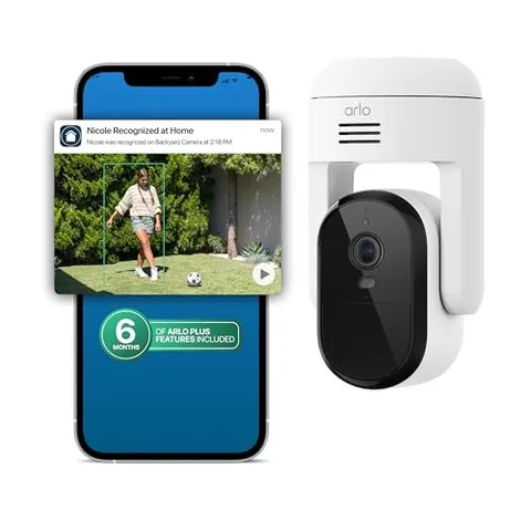 ARLO ESSENTIAL PAN TILT ZOOM 2K SECURITY CAMERA PLUG-IN VMC3083 - WHITE