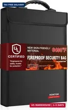 6400℉ Fireproof Document Bag with Lid, 15.4"x11.4"x1.77" Fireproof Waterproof Mo
