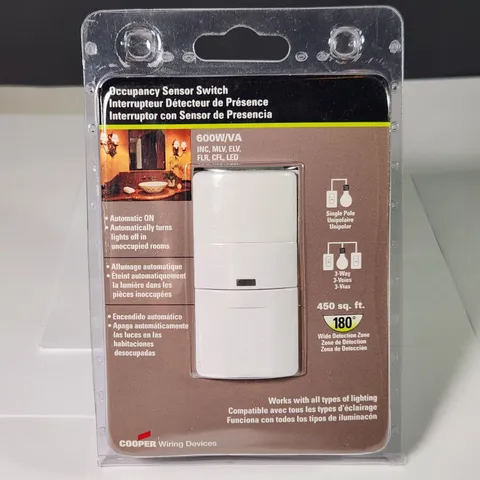 Cooper Wiring Device White Occupancy Sensor Switch Automatic On 600W/VA (B1-G18)