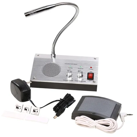 UHPPOTE Dual Way Window Counter Intercom Interphone External Speaker Silver