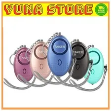 5Pcs 140dB Personal Safety Alarm Keychain with LED Light for Women Kids Elders