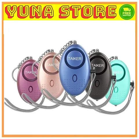 5Pcs 140dB Personal Safety Alarm Keychain with LED Light for Women Kids Elders