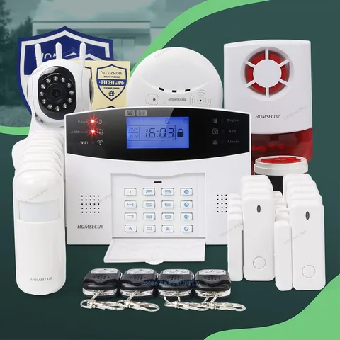 HOMSECUR Wireless WIFI 4G GSM Home Security Alarm System+Wireless Flash Siren