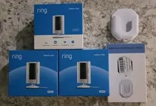 Ring Indoor Cam 2nd Gen Plug-In 1080p  HD WiFi Security Camera White & Mounts