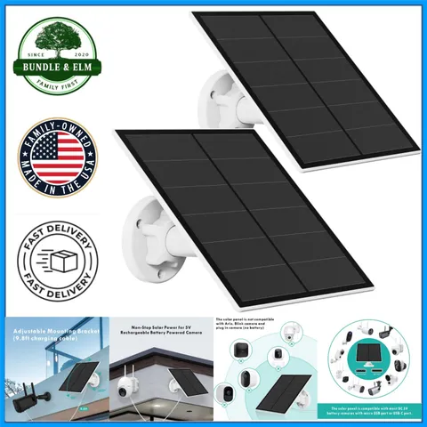 Versatile Solar Panel with USB and Micro USB for Battery Cameras - Waterproof