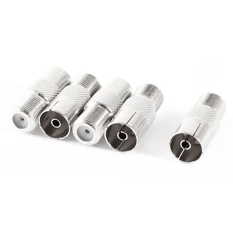 5 Pcs F Female to TV PAL Female Antenna Coax Cable Audio RF Connector