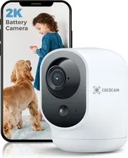 2K WiFi Indoor Pan/Tilt Security Camera with 5200mAh Battery - AI Detection