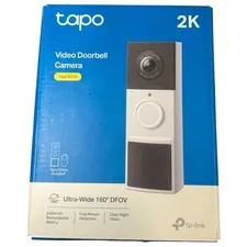 TP-Link Tapo Smart Video Doorbell Camera Wireless with Chime, 2K D210 White -NEW