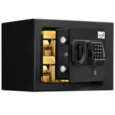 Safe Box 0.23 Cubic Feet HB17 Black Digital Electronic Keypad Security Box Tool
