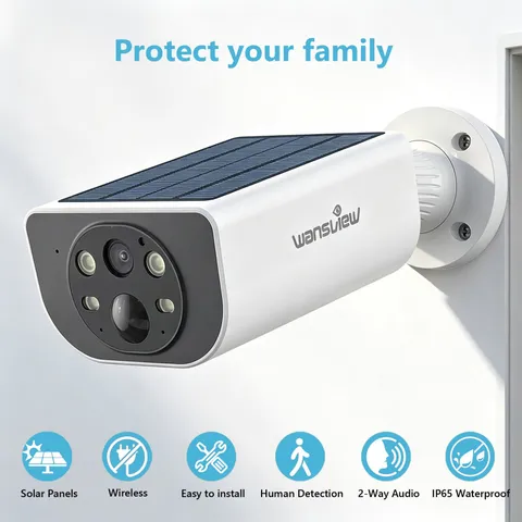 Wansview S1 2K Solar Security Camera Outdoor Wireless Wi-Fi PIR Detection 3MP