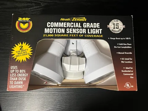 Heath Zenith CB-2011-WH1 Commercial Grade Motion Sensor Light 240 Degree Sensor