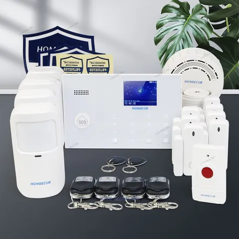 HOMSECUR LCD Wireless&Wired WIFI Home Security Alarm System+4 Pet-Immune PIR
