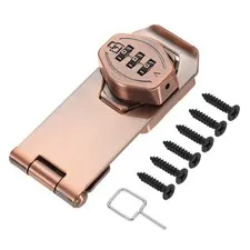 Keyless Cabinet Combination Lock 4" 3-Digit Password Hasp Lock Bronze