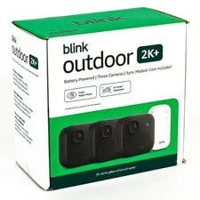 Blink Outdoor 2K+ 3 Camera Wireless Security System (Black) - New -N