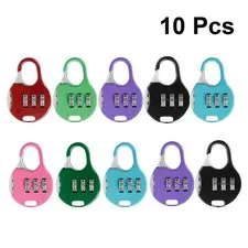 10Pcs Number Padlock Colorful Combination Customs Password Alloy Bag