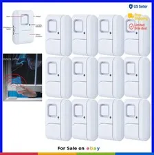 Window Door Alarm 12 Pack Magnetic Sensor 120 Decibel Battery Operated Home