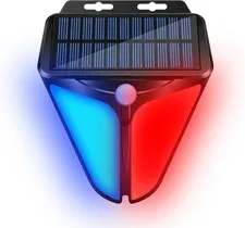 Solar Strobe Warning Lights 90DB Alarm Outdoor,4 Working Modes Solar Power Motio