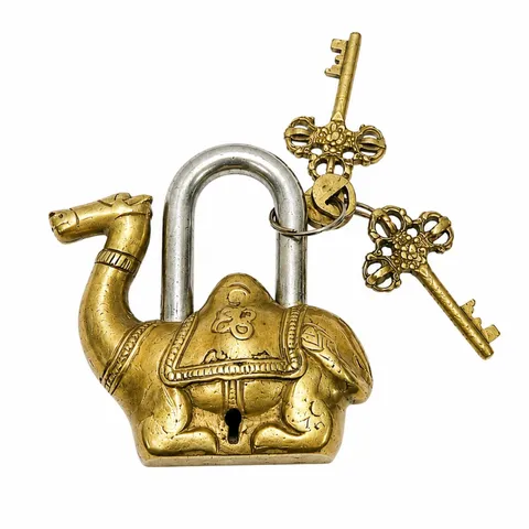 Camel Design Vintage Antique Style Hancrated Brass Padlock Home Decor Door Lock