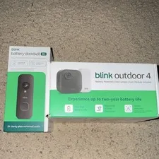 Blink Outdoor 4 2K Battery Wi-Fi Camera w/ Sync Module + Battery Doorbell