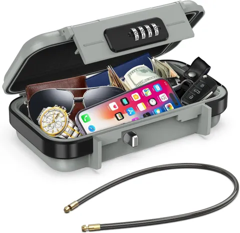 Portable Safe Box, Combination Security Case Lockbox with Code, Waterproof Anti-
