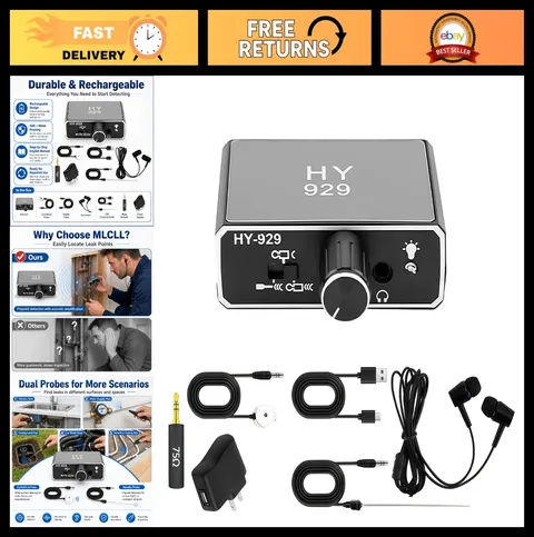 Professional Water Leak Detector - Dual Probes, Noise Reduction, High Sensitivit