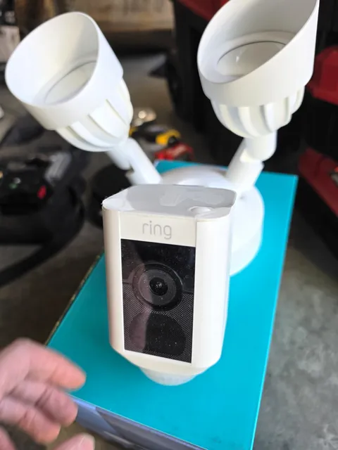 Ring Floodlight Cam Plus Wired White Outdoor Floodlight Camera 1080p Wifi