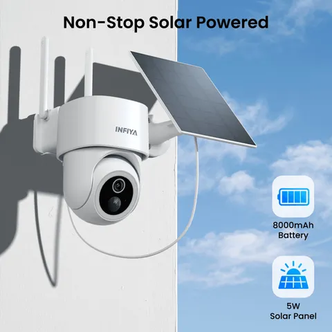 INFIYA L1 Solar Security Camera Outdoor Wireless WiFi Color Night Vision 360°PTZ