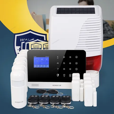 HOMSECUR Wireless WIFI 4G GSM LCD Home House Alarm System+6*PIR+Door Sensor