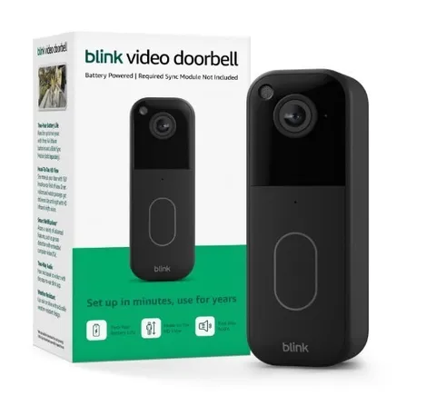 Blink Video Doorbell – Head-to-toe HD view New Sealed - Black