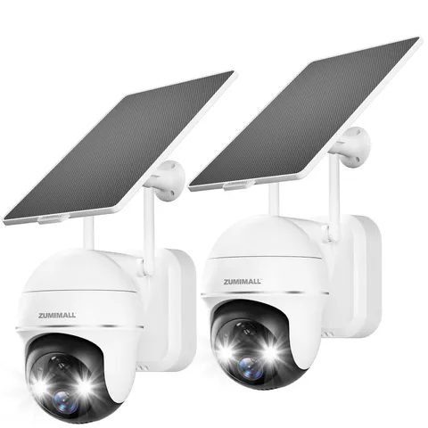 ZUMIMALL Security Cameras Wireless Outdoor - 2 Packs, 360°View Outdoor Camera...