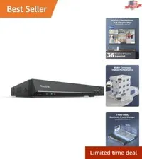 36CH Network Video Recorder for 4K Home Security with Integrated Alarm System