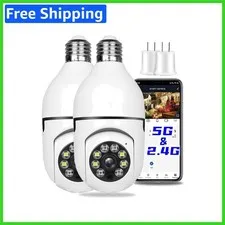 1080P 2-Pack Light Bulb Security Camera - Wireless WiFi with Motion Detection