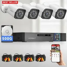 Wired Security Camera System Outdoor 4X 3MP CCTV Cameras 500G DVR Kit