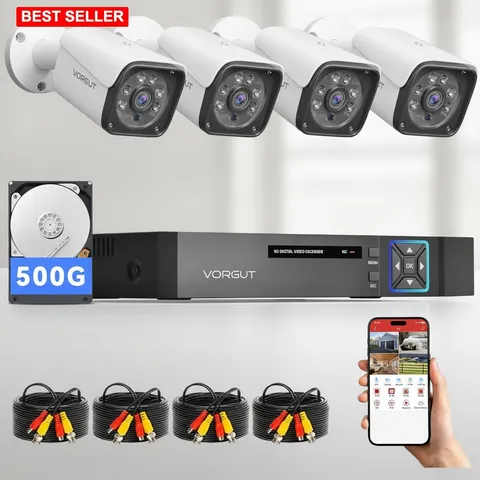 Wired Security Camera System Outdoor 4X 3MP CCTV Cameras 500G DVR Kit