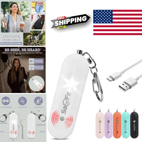 Personal Safety Alarm Waterproof Rechargeable 140dB Loud Siren for Protection