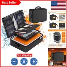 Deluxe 5200°F Fireproof File Organizer with 8 Compartments & Waterproof Zipper