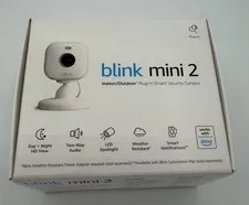 White Blink Mini 2 Indoor Outdoor 1080P Plug-in Smart Security Camera New
