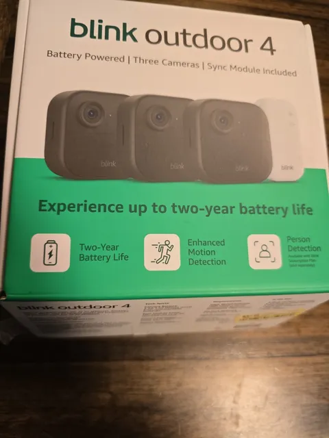 Blink Outdoor 4 Wireless Smart Security Camera, 3 Camera system