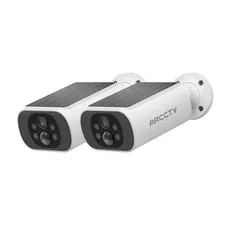 2-Pack 4MP Solar Security Camera Outdoor Wireless Color Night Vision 2 Way Audio