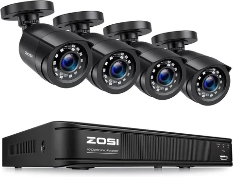 ZOSI H.265+ 5MP DVR 1080P Outdoor CCTV Security Camera System Motion Detection