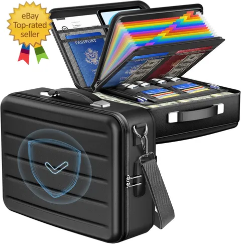 Fireproof Document Box with Lock, Hard-Shell Fireproof Safe Box | Fire Proof Loc