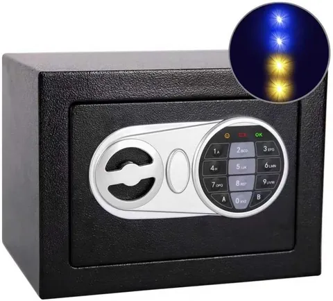 Digital Safe Box with Sensor Light, Electronic Keypad, Steel Construction, Hidde