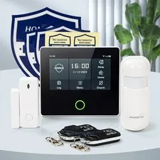 HOMSECUR Wireless WIFI 4G 2G SMS Autodial Burglar Alarm System Touch Screen