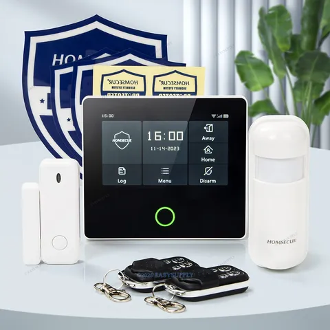 HOMSECUR Wireless WIFI 4G 2G SMS Autodial Burglar Alarm System Touch Screen