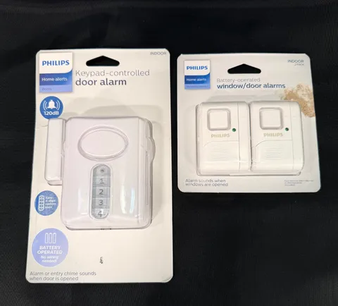 Philips Keypad Controlled Door Alarm (Indoor) (LRM3120K/27) & Window Alarm NEW