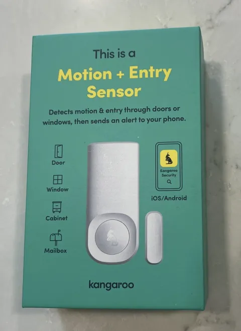Kangaroo A0002 Indoor Motion & Entry Sensor White NEW For Door Window Security